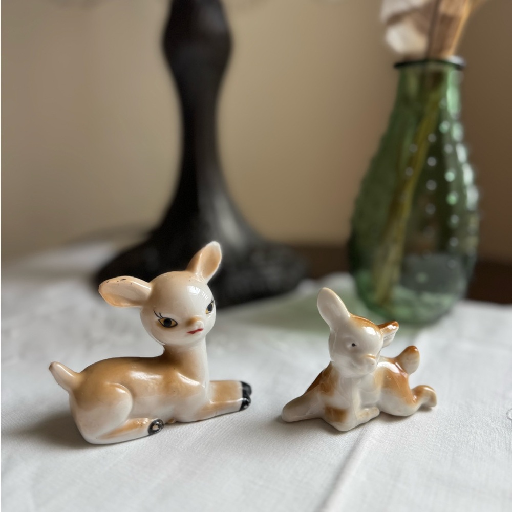Vintage Ceramic Deer Figurines